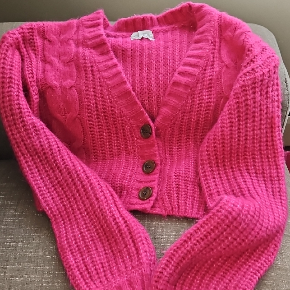 Urban Outfitters Bright Pink Cardigan
